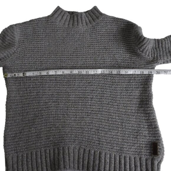 Roots Lambs Wool Sweater Gray Tan Long Sleeve Size Small - Picture 9 of 10
